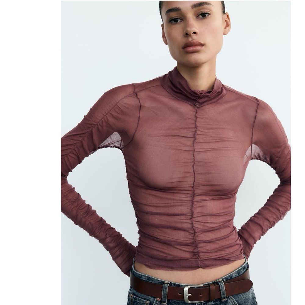 Zara draped 100% silk top